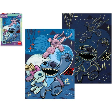 Puzzle XL Stitch svietiaci v tme neón 100 dielikov