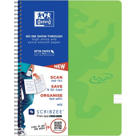 Linajkový blok špirálový Oxford Nordic Touch A4 zelený