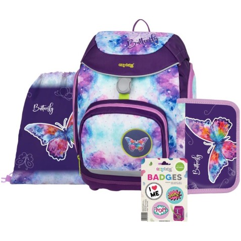 Školská taška pre prváka OXY Sherpy Butterfly 4dielny set