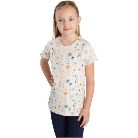 Detské tričko Bettymode LUČNÉ KVIETI krátky rukáv