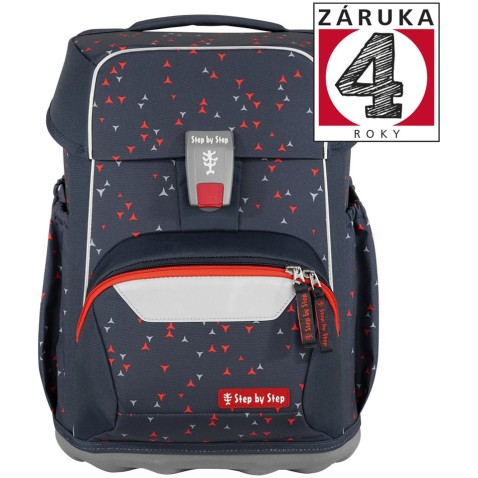 Školská taška pre prvákov Step by Step BASIS Anthrazit Triangles, 4dielny set