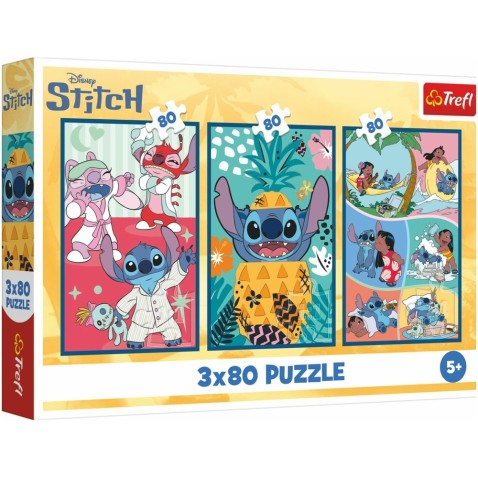 Puzzle 3x80 Lilo&Stitch - Stitchov svet