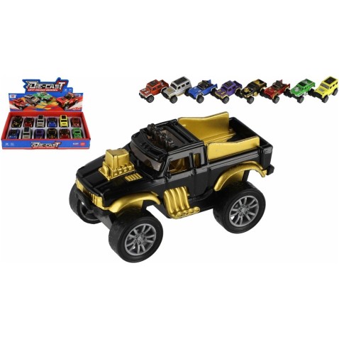 Auto terénne Off-Road mini kov/plast 6,5cm spätné natiahnutie mix druhov