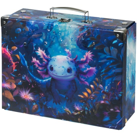 Kufrík na výtvarnú výchovu Baagl Axolotl s kovaním