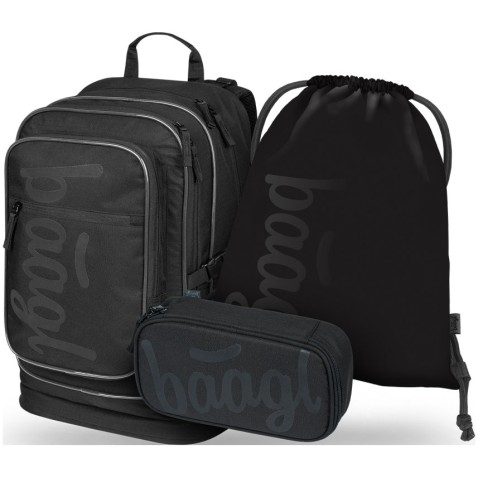 Školský set Baagl Cubic Uni: batoh + peračník + vrecko