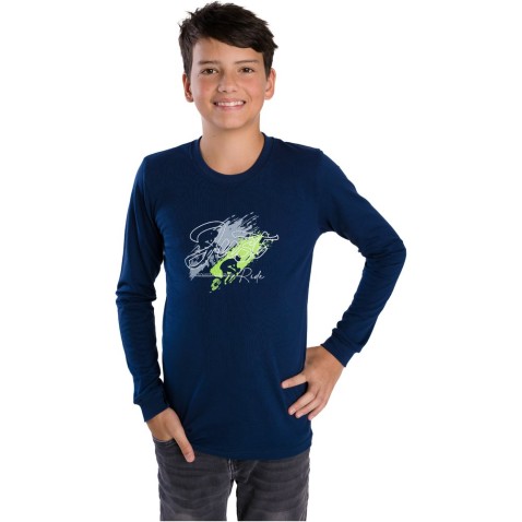 Chlapčenské tričko Bettymode KOLO Tmavomodrá dlhý rukáv