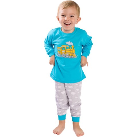 Chlapčenské pyžamo Bettymode MAŠINKA dlhý rukáv