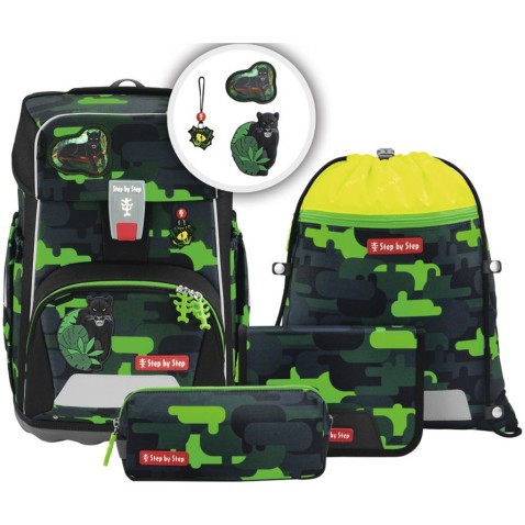 Aktovka Step by Step GIANT Black Cat Chiko - 5 dielny set, AGR certifikát