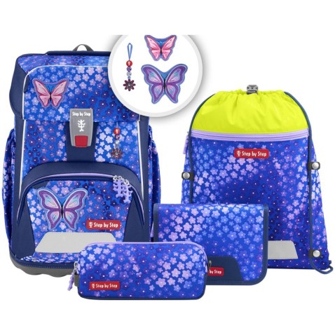 Školská aktovka Step by Step GIANT, Butterfly Maja - 5 dielny set, AGR certifikát
