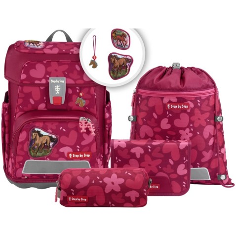 Školská aktovka Step by Step CLOUD Wild Horse Nora - 5 dielny set