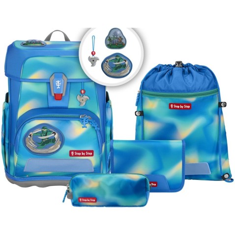 Školská aktovka Step by Step CLOUD FLASH, Ninja Zazu - 5 dielny set, AGR certifikát