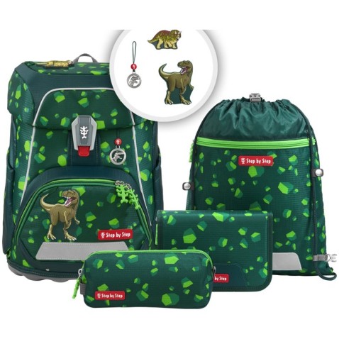 Aktovka do školy Step by Step FIT, Dino Targo - 5 dielny set, AGR certifikát