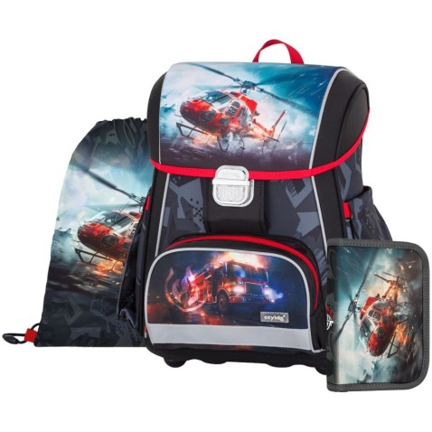 Školská aktovka PREMIUM Hasiči, 3dielny set