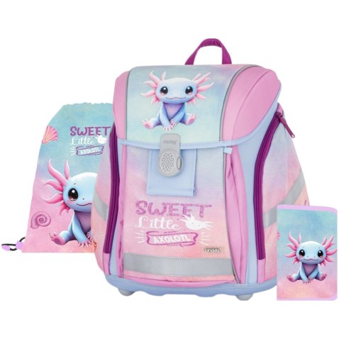 Školská taška pre prváka Oxybag PREMIUM LIGHT Axolotl set