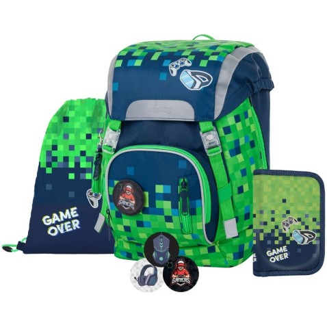Školská taška OXY SKY Gamer, 4dielny set
