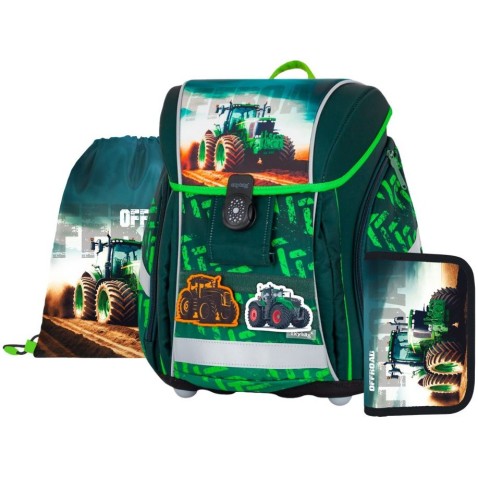 Školská taška pre prvákov Oxybag PREMIUM LIGHT traktor set