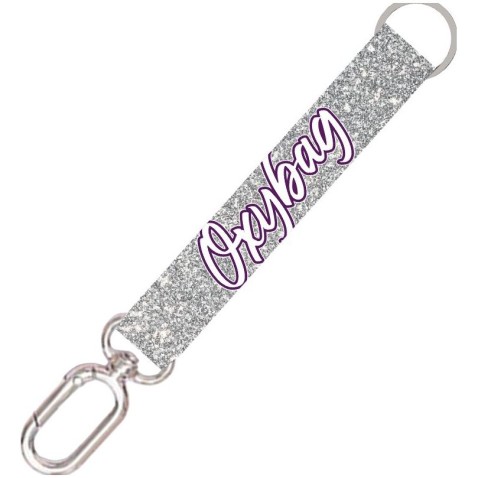 Kľúčenka s karabínkou Oxybag Silver glitter