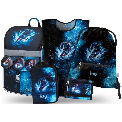 Školská taška pre prváka Baagl Zippy Hokej 5dielny set