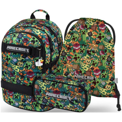 Školský ruksak Baagl Skate Minecraft Chaos set