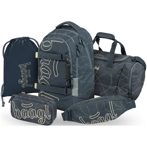 Školský batoh Baagl Skate Max Wave 5dielny set