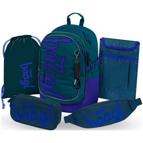 Školský set Baagl Core Logo modrý 5dielny