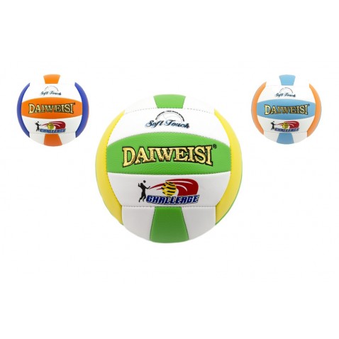 Lopta volejbalová šitá koža 20cm 3 farby