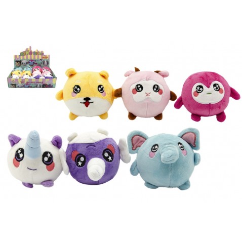 Loptička zvieratko antistresový mačkacie plyš 12cm 12ks