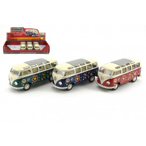 Autobus Kinsmart Volkswagen Classical kov 18cm 3 farby