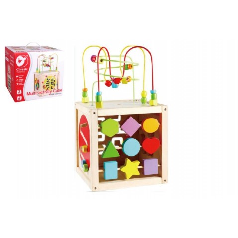 Edukačná kocka MAXI drevo 30x30cm labyrint