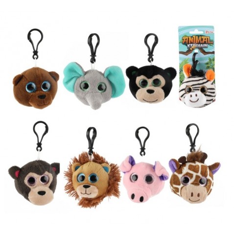 Prívesok kľúčenka na kľúče plyš safari zoo 8cm 8 druhov