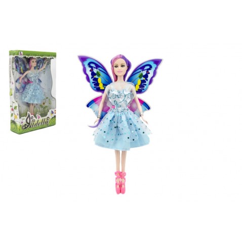 Bábika víla s krídlami plast 30cm 2 farby