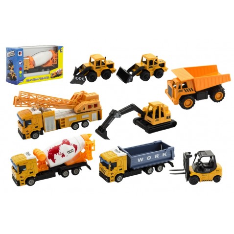 Stavebné stroje kov / plast 10-12cm mix druhov