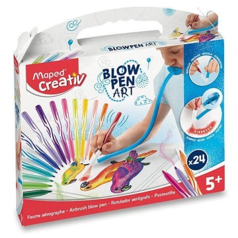 Sada MAPED Creativ Blowpen Pop´Art fúkacie pero - 24 farieb