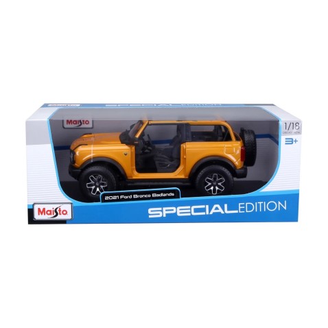 Maisto - 2021 Ford Bronco Badlands (bez dverí), oranžová, 1:18