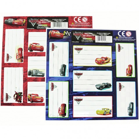 Menovky na zošity Cars