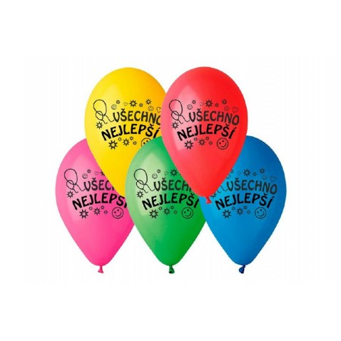 Balónik nafukovacie 10 '' priemer 26cm Všetko najlepšie 10ks
