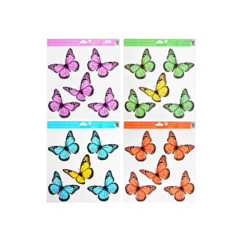 Okenná fólia s glitrami Motýle 30x33,5cm