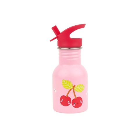A Little Lovely Company - nerezová jednovrstvová fľaša na pitie, 350 ml – veselé čerešničky