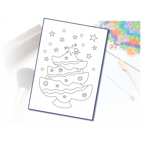 Maľovanie pieskom šablóna A4 vianočný stromček 1