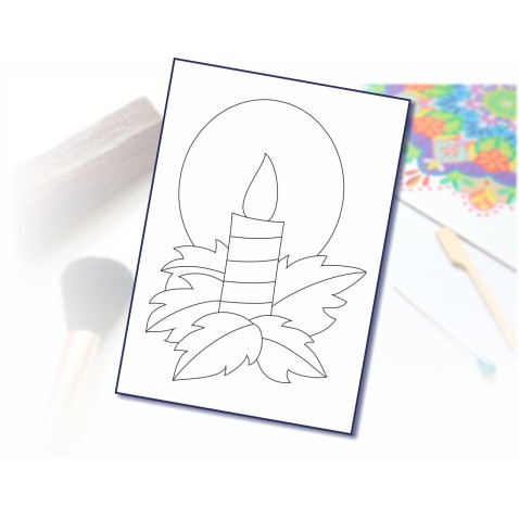 Maľovanie pieskom šablóna A4 vianočná sviečka