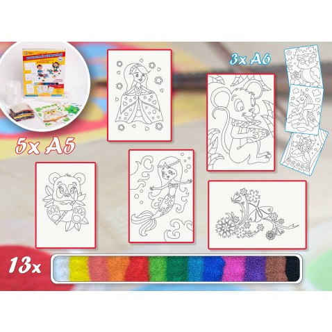 Maľovanie pieskom PRE DIEVČATÁ 1 sada stredná