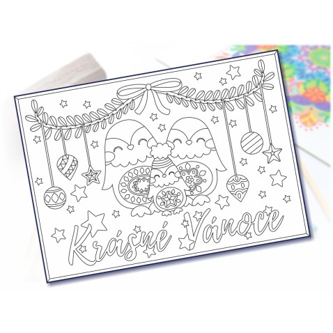 Maľovanie pieskom šablóna A4 Krásne vianoce