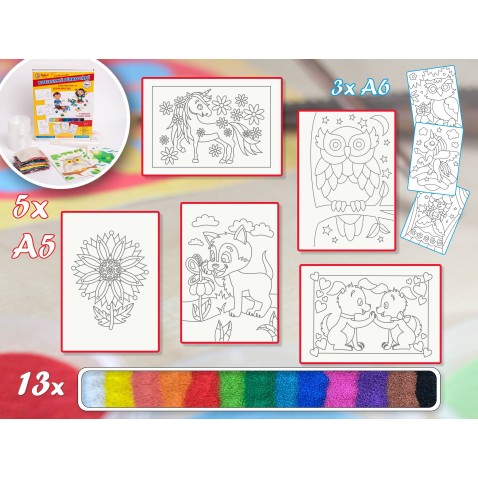 Maľovanie pieskom PRE DIEVČATÁ 5 sada stredná