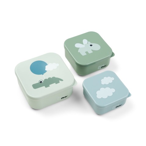 Done by Deer – sada desiatových boxov Happy clouds, zelená – 3 ks