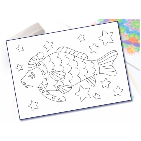 Maľovanie pieskom šablóna A4 Vianočný kapor