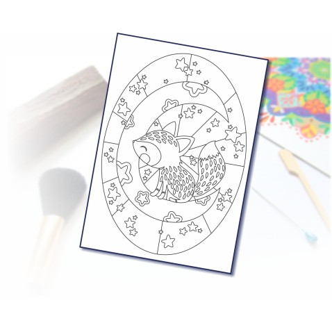 Pieskovanie pre deti šablóna A4 líška na mesiaci