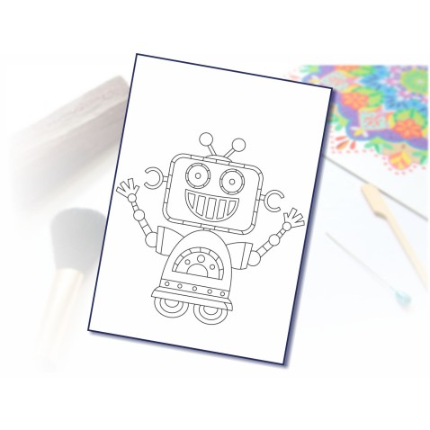 Maľovanie pieskom šablóna A4 robot 2