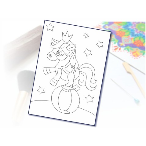 Maľovanie pieskom šablóna A4 poník