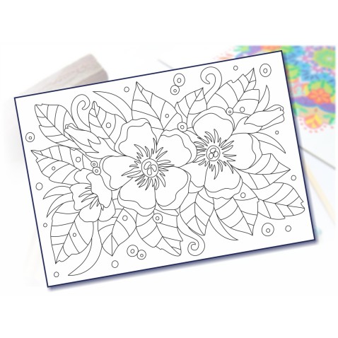 Maľovanie pieskom šablóna A4 kvetinky