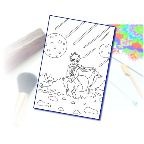 Pieskovanie pre deti šablóna A4 Malý Princ s líškou